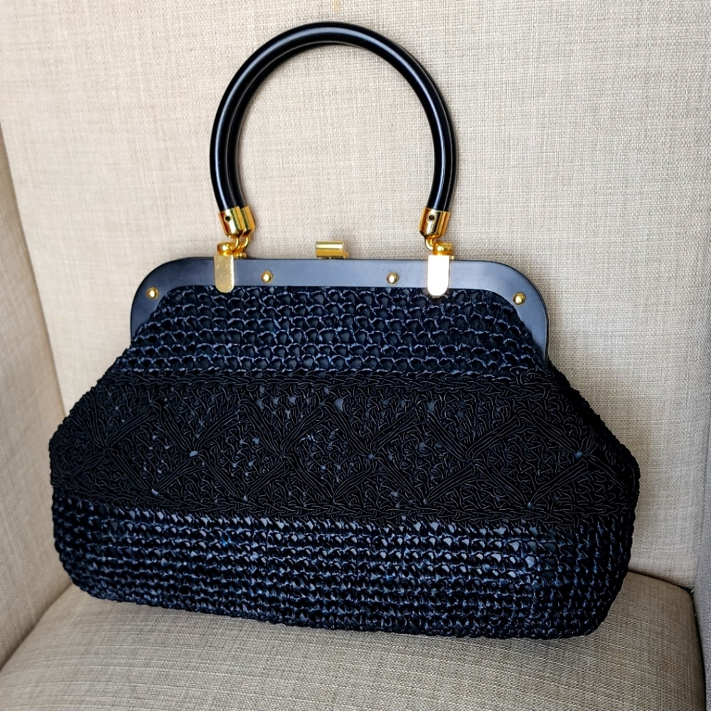 Lefcort Made In Italy Black Handbag